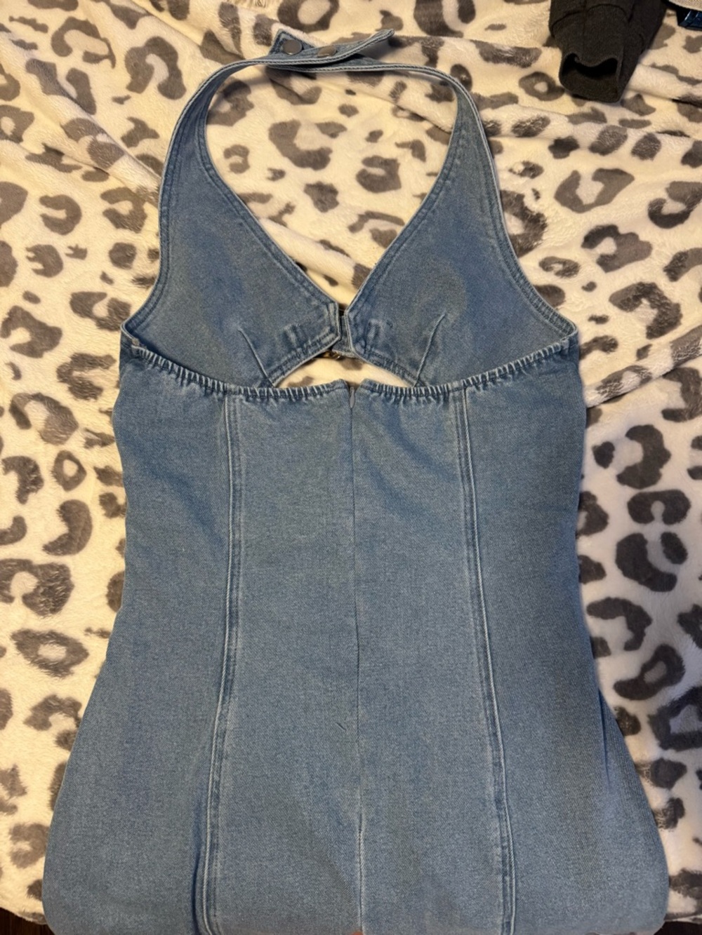 Commense Blue Denim Buckle Mini Dress - Picture 8 of 9